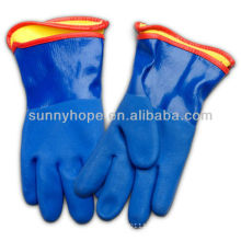 Sandige PVC-Handschuhe mit abnehmbarem Innenfutter